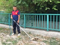 Su kanalına düşen yavru köpeği itfaiye kurtardı