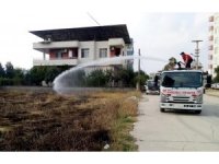 Mahalle arasındaki otluk alanda çıkan korkuttu