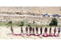 Keklikler dron ile görüntülendi