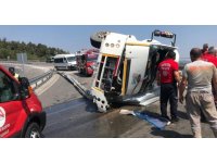 Mersin’de devrilen su tankerinin sürücüsü hayatını kaybetti
