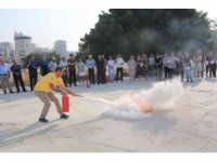 Mezitli Belediyesi çalışanlarına yangın tatbikatı