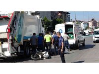 Çöp kamyonunun altında kalan motosiklet sürücüsü öldü
