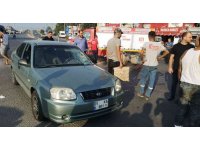 Tarsus’ta otomobille çarpışan motosikletli yaralandı