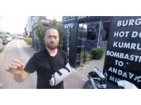 İşyerinin önünde meydana gelen kazalara isyan etti