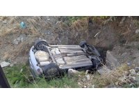 Hatay’da takla atarak devrilen otomobilin sürücüsü yaralandı