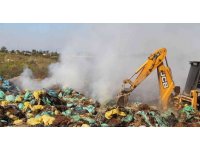 Antalya’da atık yangını güçlükle söndürüldü