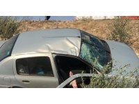Şarampole devrilen otomobilin sürücüsü yaralandı