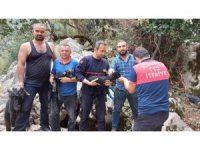 5 metrelik çukurda sıkışan keçi yavrusunu itfaiye kurtardı