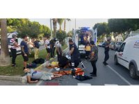 Yaya geçidinde motosikletin çarptığı Polonyalı turistler yaralandı