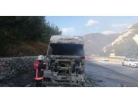 Tarsus’ta yanan tır kullanılmaz hale geldi