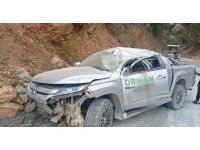 Orman muhafaza memurları kaza yaptı: 3 yaralı