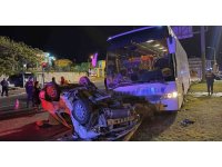 Şehirlerarası yolcu otobüsü ile otomobil çarpıştı: 1 ölü, 1 ağır yaralı