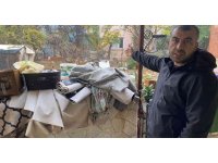 Evine giren yağmur suyunu tahliye etmek için bahçe duvarını yıktı