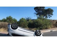 Takla atıp 100 metre sürüklenen otomobilde can pazarı