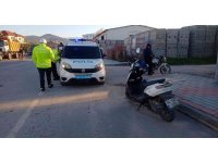 Motosiklet sürücüsü ölümden döndü