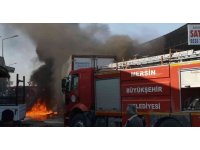Tır alev alev yandı