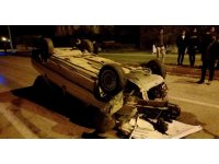 Adana’da takla atan aracın sürücüsü yaralandı