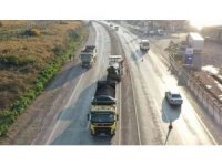 D-817 karayolunda asfalt yenileme çalışması başladı