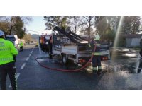 Köyceğiz-Ortaca karayolunda araç yangını