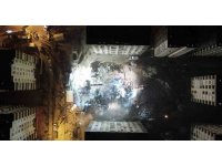 Osmaniye’de gece saatlerinde çalışmalar dron ile görüntülendi