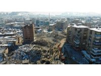 Malatya’da enkaz kaldırma çalışmaları havadan görüntülendi