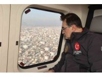 Bakan Dönmez, depremden etkilenen Osmaniye’yi havadan inceledi