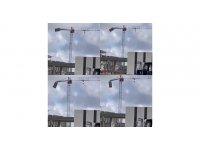 Depremde kule vinçin ağırlığı işte böyle çöktü