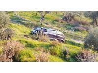 Aydın’da araç uçuruma yuvarlandı:1 yaralı