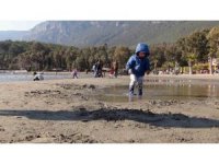 Akyaka’da ürküten deniz suyu çekilmesi 50 metreye ulaştı