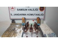 Samsun’da jandarma kaçak tütün mamülleri ve içki ele geçirdi