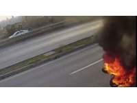 Plakasını söktüğü motosikletini yakıp gitti