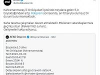 Kahramanmaraş’ta 5.0 büyüklüğünde deprem meydana geldi
