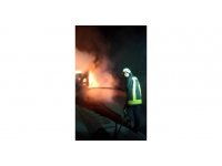 Kaçış rampasında tır yandı