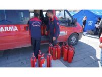 Geçici barınma merkezlerinde yangınlara karşı önlem