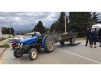 Traktör bisiklete çarptı: 1 yaralı