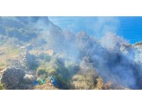 Yerleşim yerlerine yakın noktada çıkan yangın büyümeden söndürüldü