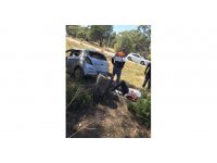 Yoldan çıkıp ormanlık alana uçan otomobil sürücüsü yaralandı