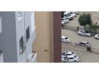 Ağır hasarlı binada kurtarılmak istenen kedi korkup aşağı atladı