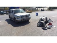 Motosiklet sürücüsü yaralandı