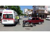 Otomobil ile motosiklet çarpıştı:1 yaralı
