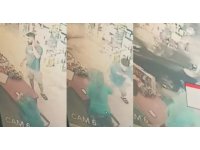 O anlar kamerada: Fren yerine gaza basınca markete daldı