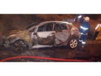 Otoyolda araç yangını