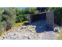 Freni tutmayan kamyon devrildi: 1 yaralı