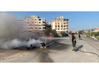 Depremzedenin çadırı yangında küle döndü