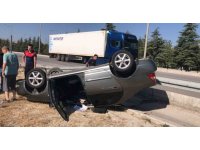 Burdur’da tırla çarpışan otomobil takla attı, sürücünün burnu bile kanamadı