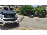 Sigortasız motosikletle kaza yapan ehliyetsiz sürücü yaralandı