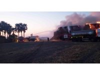 Balya yangını mısır tarlası sahiplerini korkuttu