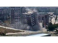 13 katlı binanın kağıt gibi yerle bir olduğu anlar kamerada