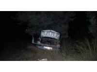 Ağaca çarparak tarlaya düşmekten son anda kurtuldu