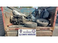 Çalınan otomobilden geriye parçaları kaldı